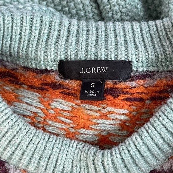 J Crew Zigzag Fair Isle Sweater Women S Alpaca Wool Crew neck‎ Pullover Au219 - Picture 7 of 10